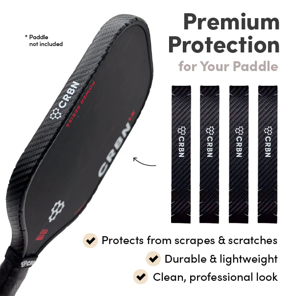 CRBN Pickleball Protective Edge Guard Tape 4 Pack Black Premium Protection